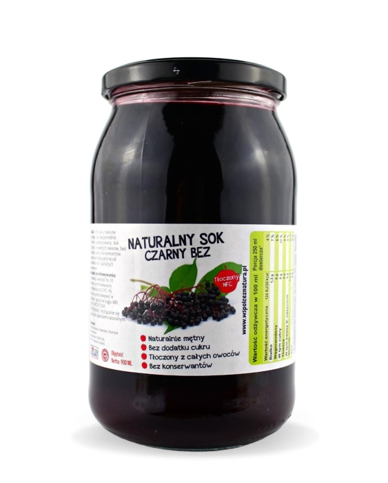 W spółce z naturą Sok tłoczony z Czarnego Bzu 100% - słoik 900 ml