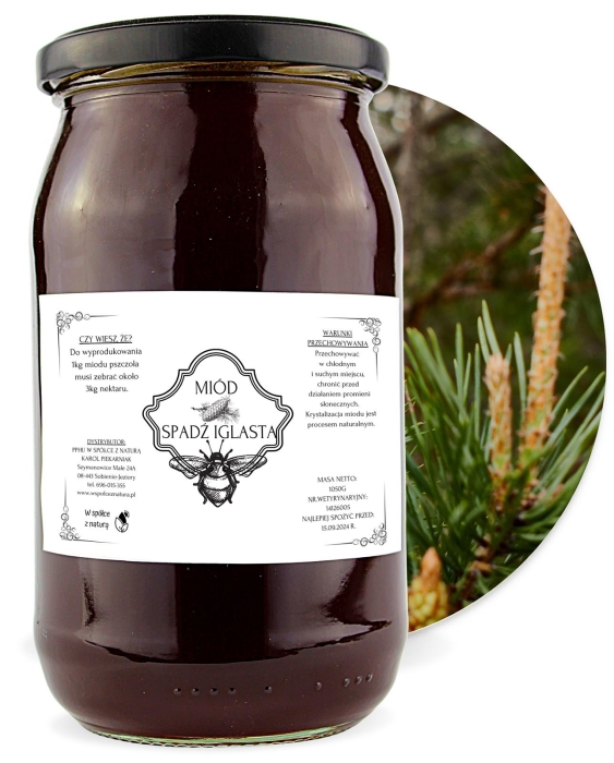 W spółce z naturą Miód Spadź Iglasta - słoik 1050g