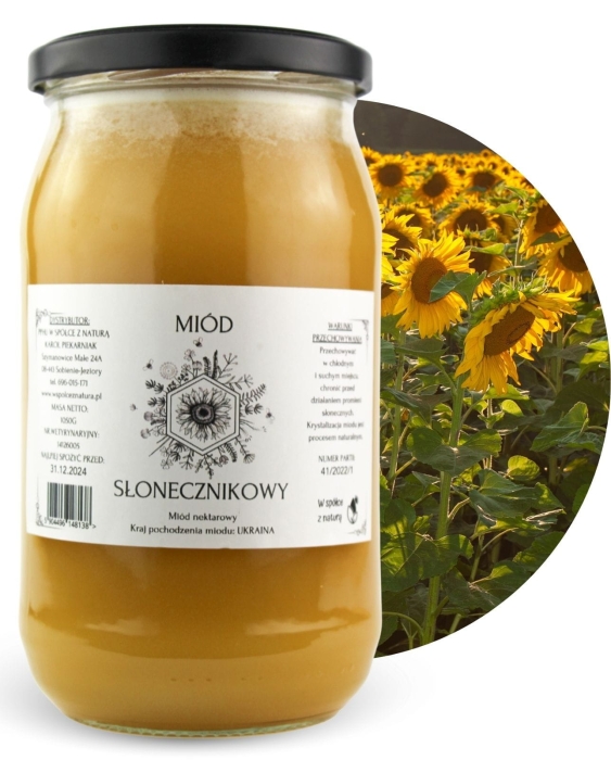 W spółce z naturą Miód Słonecznikowy - słoik 1050g
