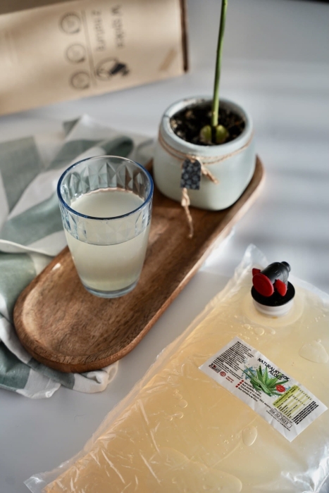 W spółce z naturą sok tłoczony aloes 100% - sok w szklance