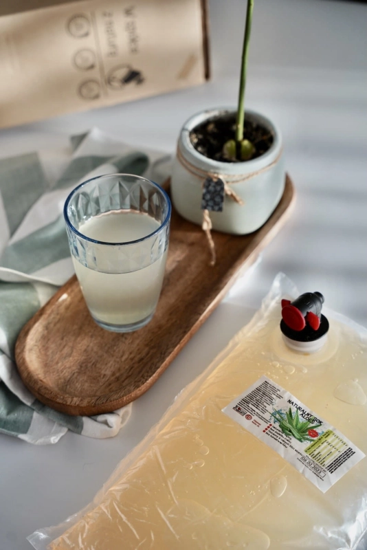 W spółce z naturą sok tłoczony aloes 100% - sok w szklance