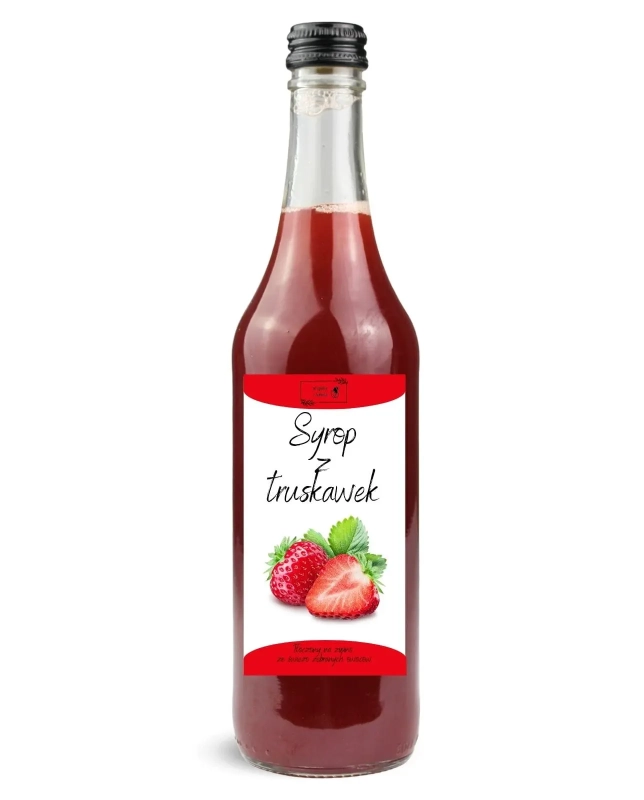W spółce z naturą syrop z truskawek - szklana butelka 500 ml