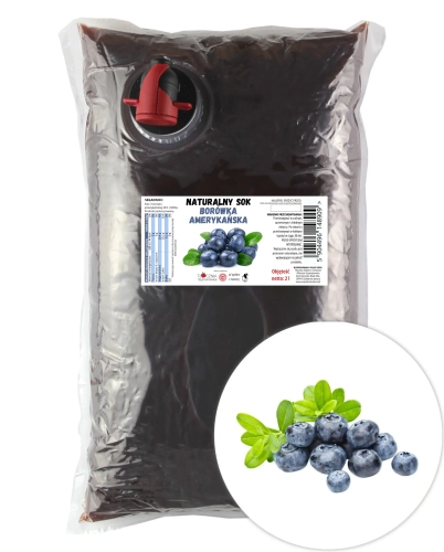 W spółce z naturą sok tłoczony z borówki 100% - worek 2 l