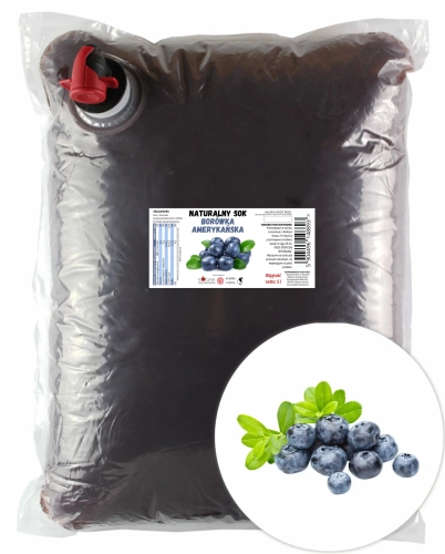 W spółce z naturą sok tłoczony z borówki 100% - worek 5 l