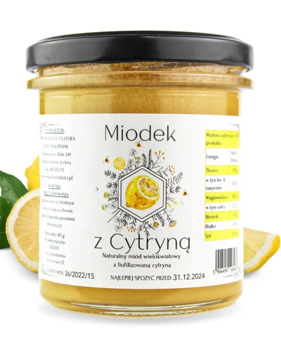 W spółce z naturą miód cytrynowy - słoik 430 g