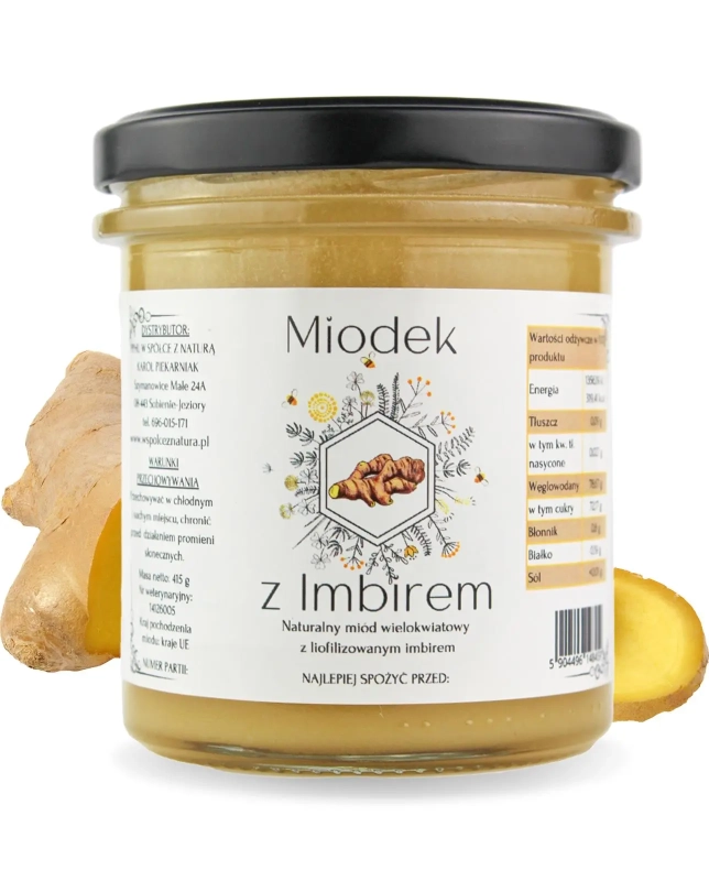W spółce z naturą miód z imbirem - słoik 430 g
