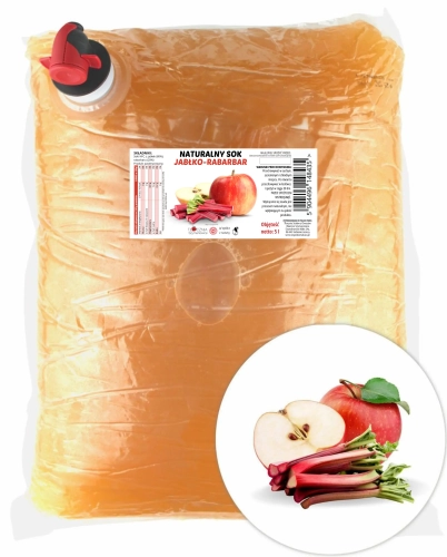 W spółce z naturą sok tłoczony jabłko rabarbar - worek 5 l