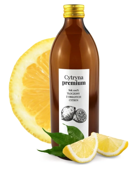 W spółce z naturą sok tłoczony z cytryny 100% - szklana butelka 500 ml