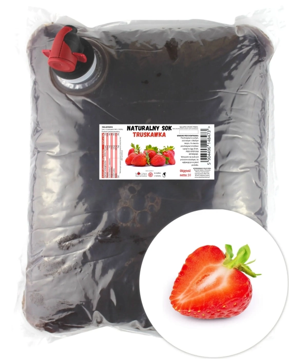 W spółce z naturą sok tłoczony z truskawek 100% - worek 3 l