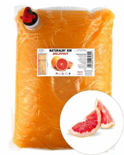 W spółce z naturą sok tłoczony z grejpfruta 100% - worek 5 l
