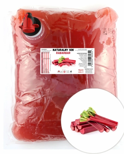 W spółce z naturą sok tłoczony z rabarbaru 100% - worek 3 l