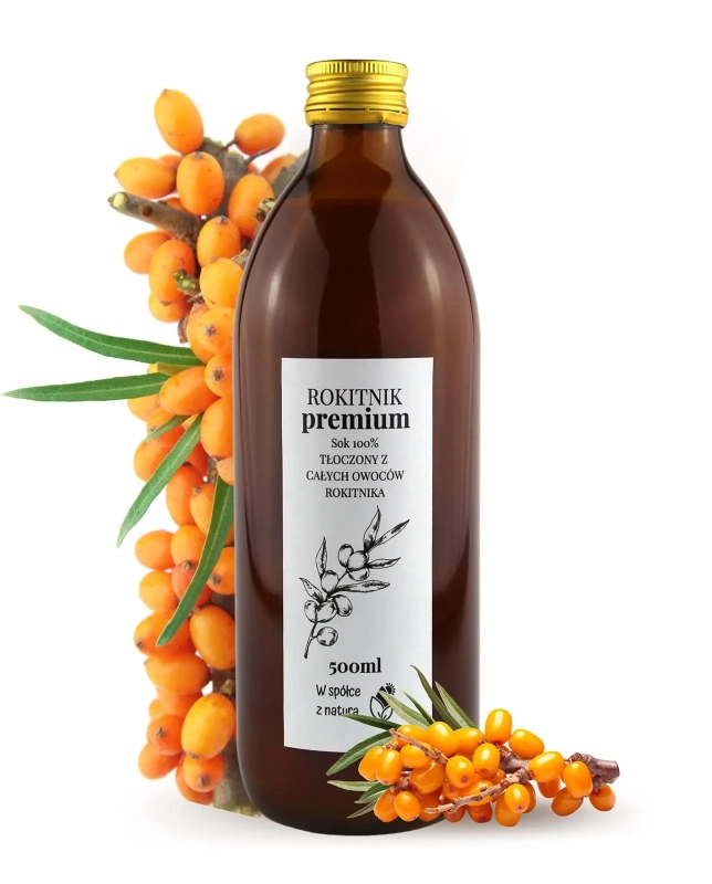 W spółce z naturą sok NFC z rokitnika 100% - szklana butelka 500 ml