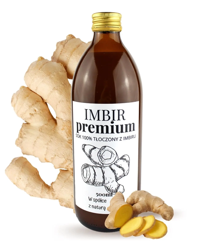 W spółce z naturą sok tłoczony z imbiru 100% - szklana butelka 500 ml