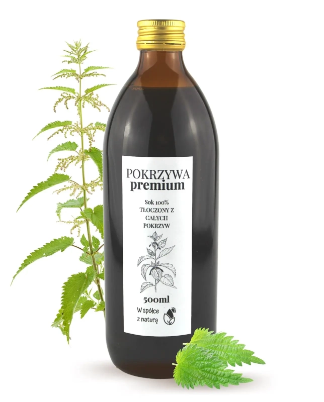 W spółce z naturą sok tłoczony z pokrzywy 100% - szklana butelka 500 ml