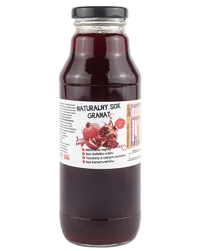 W spółce z naturą sok tłoczony z granatu 100% - szklana butelka 700 ml