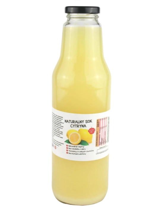 W spółce z naturą sok tłoczony z cytryny 100% - szklana butelka 700 ml