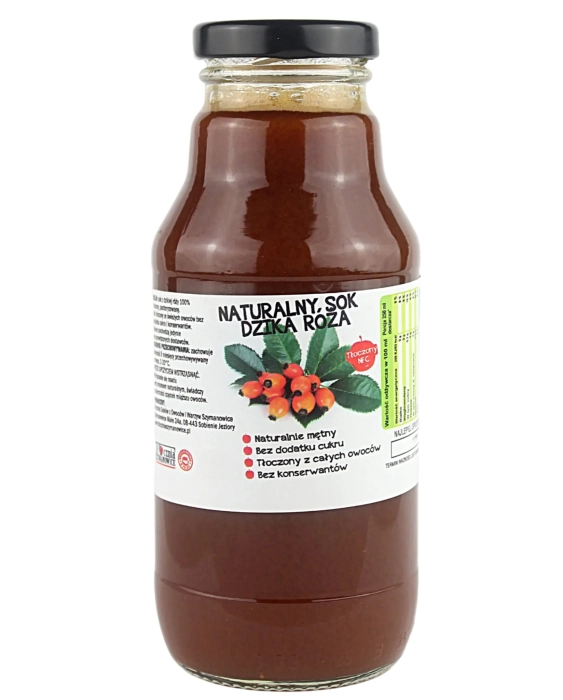W spółce z naturą sok tłoczony z dzikiej róży 100% - szklana butelka 300 ml