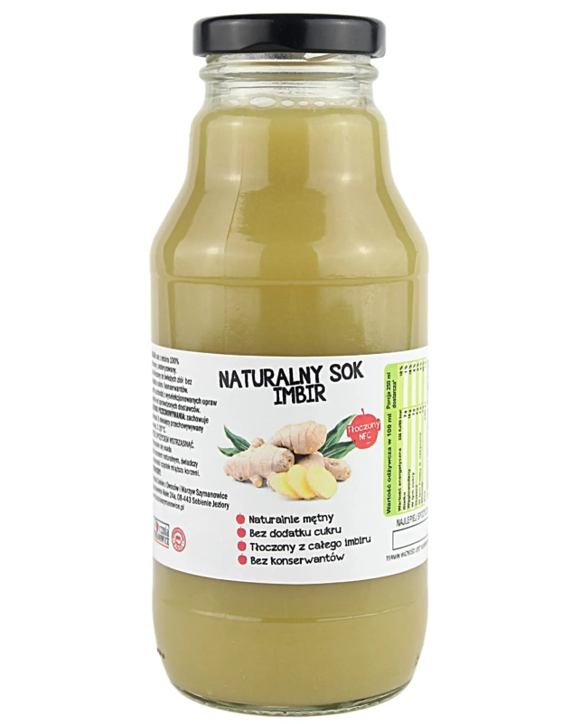 W spółce z naturą sok tłoczony z imbiru 100% - szklana butelka 300 ml