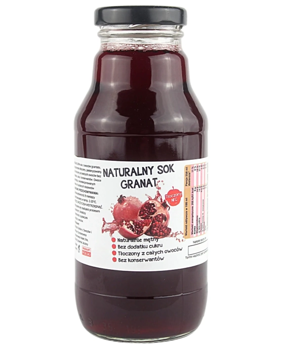 W spółce z naturą sok tłoczony z granatu 100% - szklana butelka 300 ml