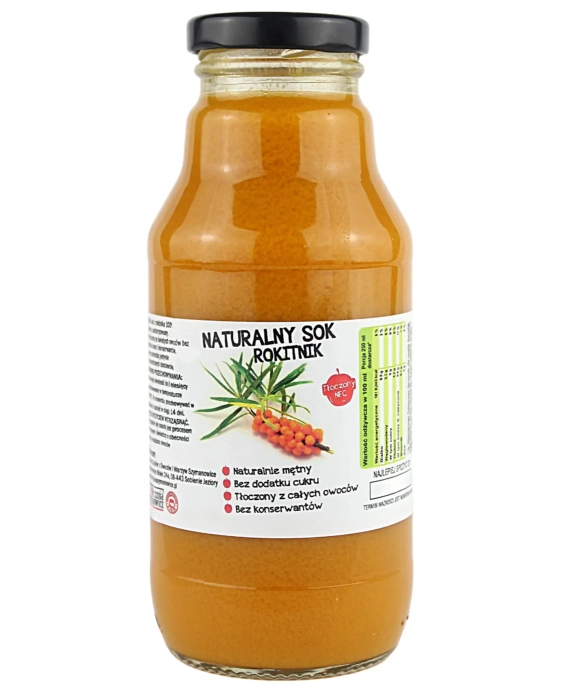 W spółce naturą sok tłoczony z rokitnika 100% - szklana butelka 300 ml