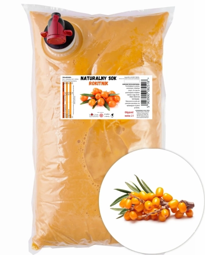 W spółce z naturą sok tłoczony z rokitnika 100% - worek 2 l