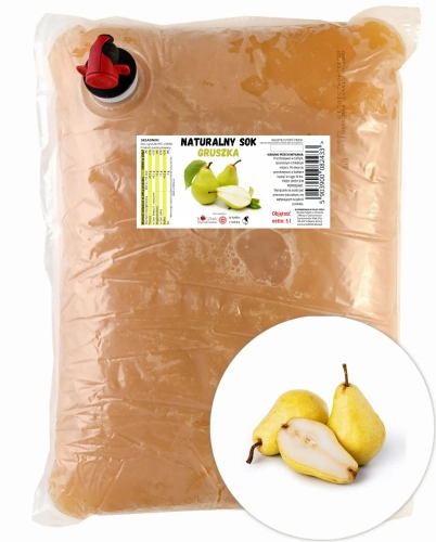 W spółce z naturą sok tłoczony z gruszek 100% - worek 5 l
