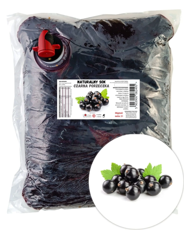 W spółce z naturą sok tłoczony z czarnej porzeczki 100% - worek 3 l