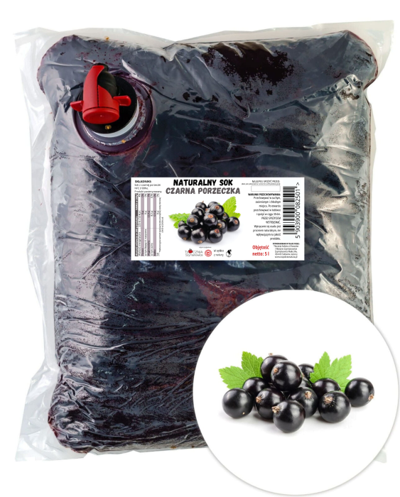 W spółce z naturą sok tłoczony z czarnej porzeczki 100% - worek 5 l
