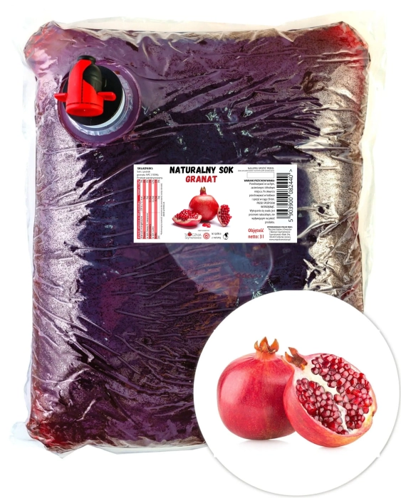 W spółce z naturą sok tłoczony z granatów 100% - worek 3 l