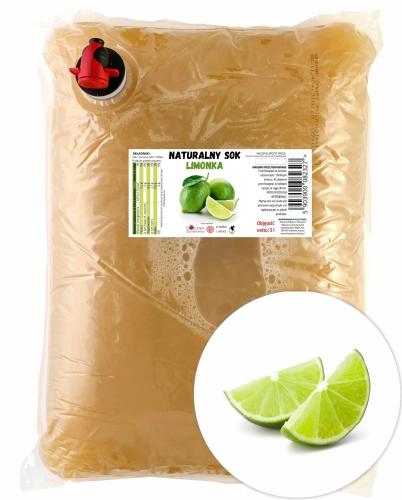 W spółce z naturą sok tłoczony z limonki 100% - worek 5 l