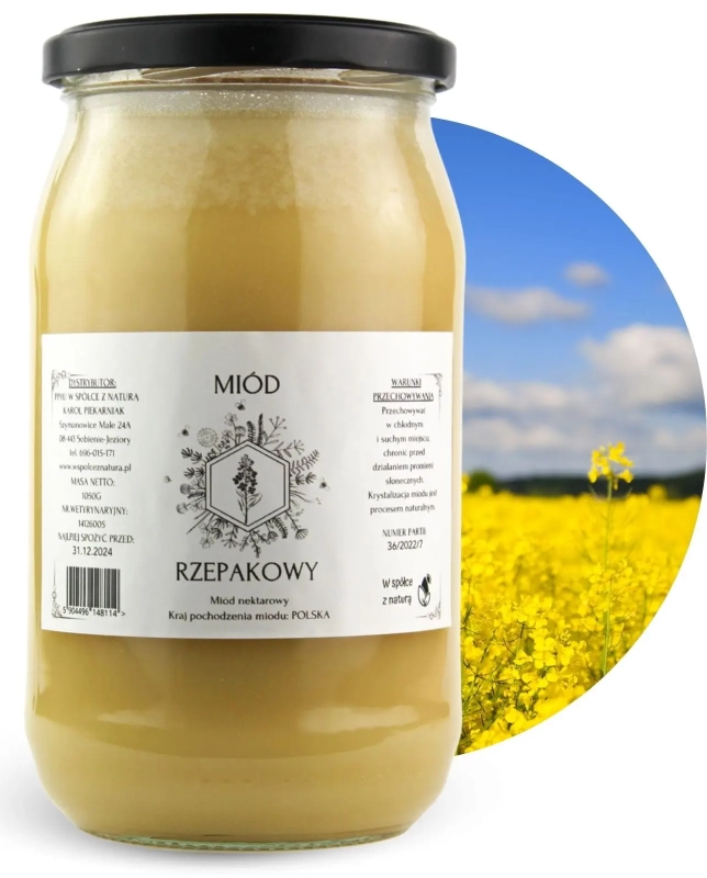 W spółce z naturą miód rzepakowy - słoik 1050g