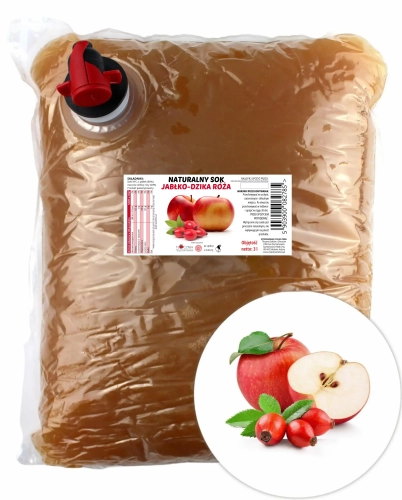 W spółce z naturą sok NFC jabłkowy z dziką różą - worek 3 l