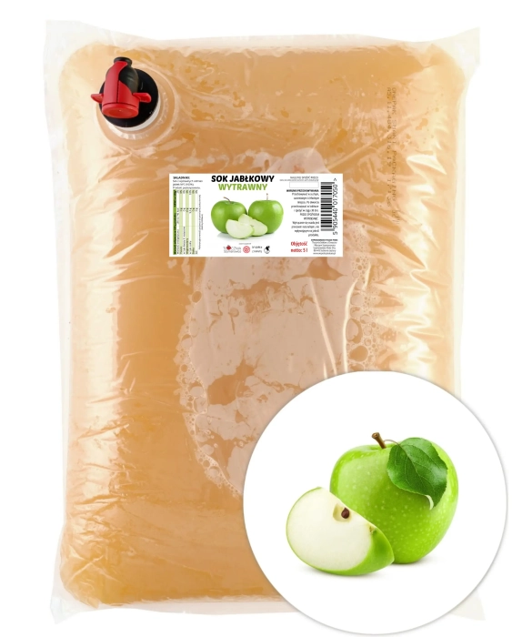W spółce z naturą sok tłoczony z jabłek 100% wytrawny - worek 5 l