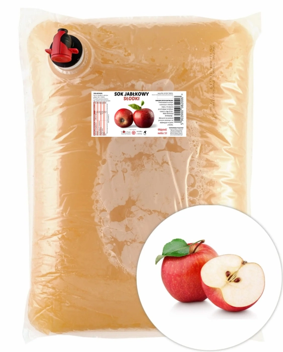 W spółce z naturą sok tłoczony z jabłek 100% słodki - worek 5 l