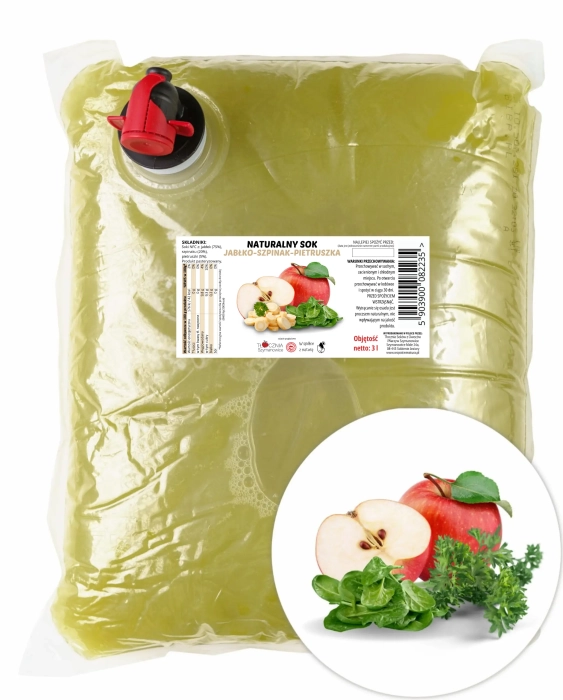 W spółce z naturą sok NFC jabłko szpinak pietruszka - worek 3 l
