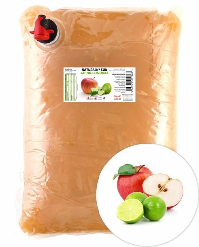 W spółce z naturą sok tłoczony jabłko limonka 100% - worek 5 l