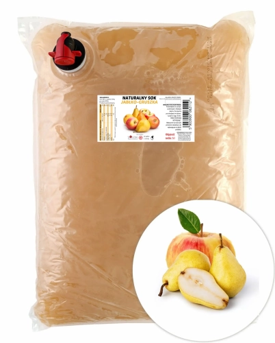 W spółce z naturą sok tłoczony jabłko gruszka 100% - worek 5 l