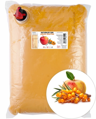 W spółce z naturą sok tłoczony jabłko rokitnik 100% - worek 5 l
