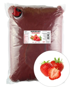 Przecier truskawkowy 5 l  100% -  Pulpa truskawkowa , Bez Dodatków