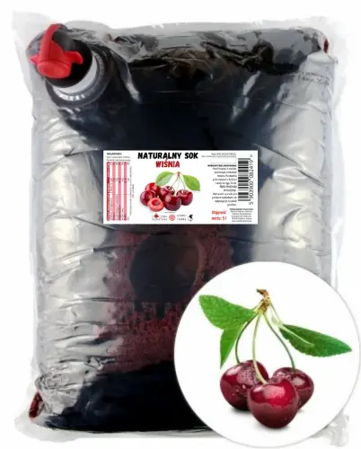W spółce z naturą sok tłoczony z wiśni 100% - worek 5 l