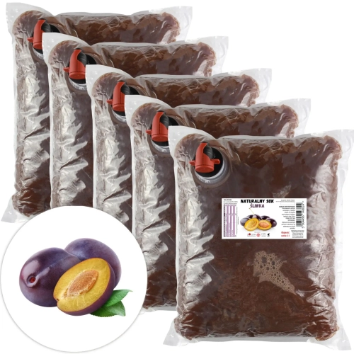 W spółce z naturą sok tłoczony ze śliwek 100% - worek 5x 3 l