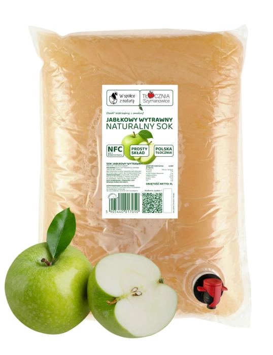 W spółce z naturą sok tłoczony z jabłek 100% wytrawny - worek 5 l