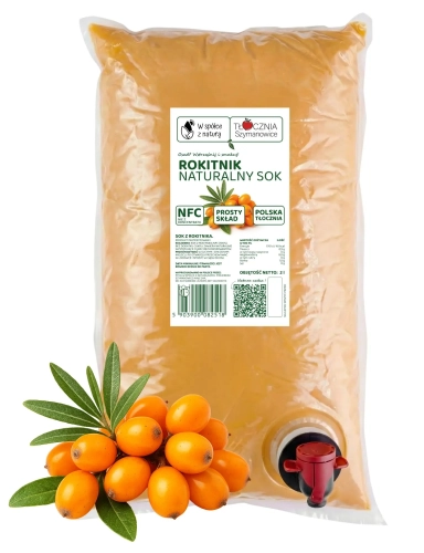 W spółce z naturą sok tłoczony z rokitnika 100% - worek 2 l