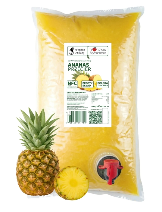 Przecier Ananasowy 2 l 100% - Pulpa z ananasa , Bez Dodatków