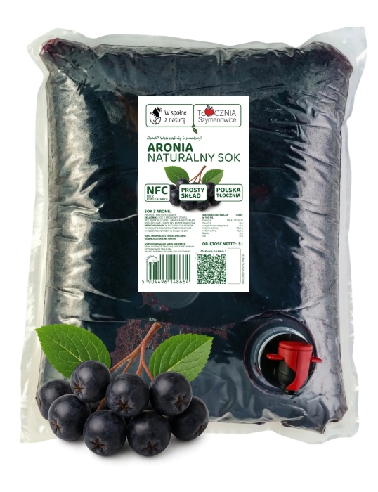 W spółce z naturą sok tłoczony z aronii 100% - worek 5 l