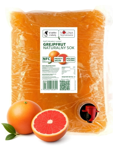 W spółce z naturą sok tłoczony z grejpfruta 100% - worek 5 l