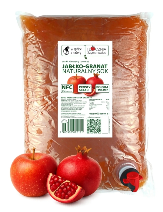 W spółce z naturą sok NFC jabłkowy z granatem - worek 5 l