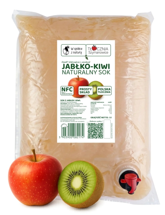 W spółce z naturą sok NFC jabłkowy z kiwi - worek 5 l