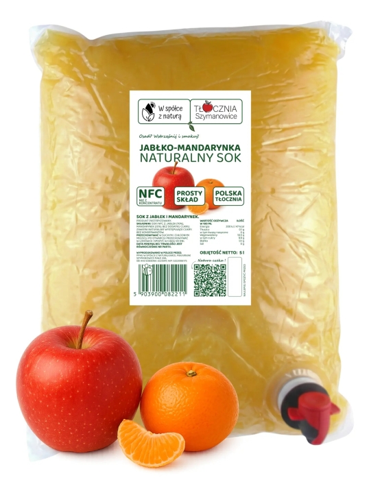 W spółce z naturą sok NFC jabłkowy z mandarynką - worek 5 l