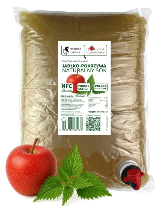 W spółce z naturą sok NFC jabłko pokrzywa - worek 5 l